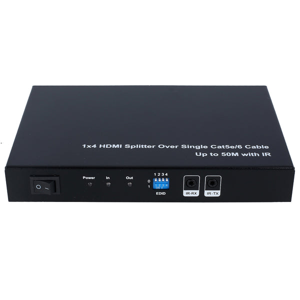ClearConX 1-in 4-out HDMI Splitter Over Cat5e/6 with 3D Support - Black