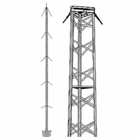 Wade Antenna 37.8-meter (124-ft) Commercial Guyed Tower