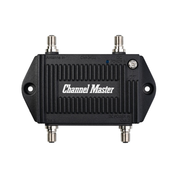 Channel Master TV Antenna Booster 2 Distribution Amplifier 2-port - Black
