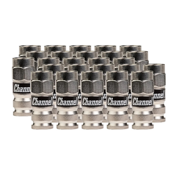Channel Master Coaxial Compression F Connector - 25-pack - Silver