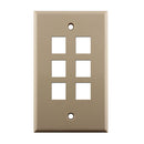 Construct Pro™ 6-Port Keystone Wall Plate - Ivory