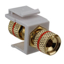 Construct Pro Gold Audio Bind Keystone Insert with Red Band - White