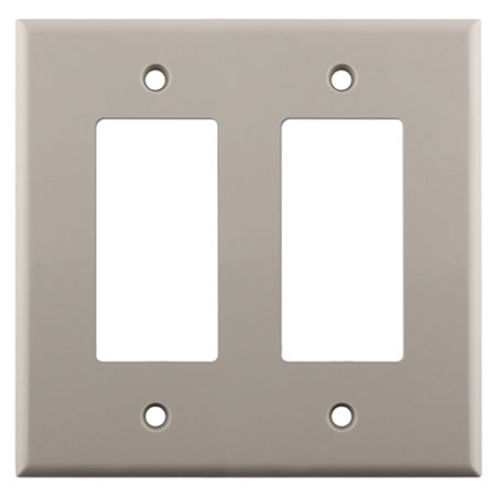 Construct Pro Dual Gang Decora Cover Wall Plate - Light Almond