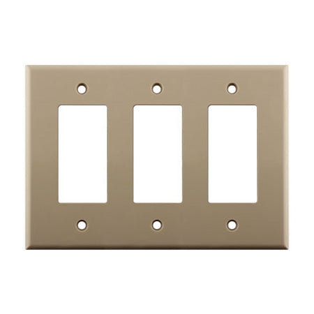 Construct Pro Triple Gang Decora Cover Wall Plate - Ivory