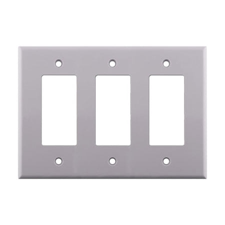 Construct Pro Triple Gang Decora Cover Wall Plate - White