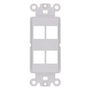 Construct Pro 4-port Keystone Decora Strap - 10-pack - White