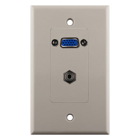 Construct Pro VGA with 3.5-mm Audio Wall Plate - Light Almond