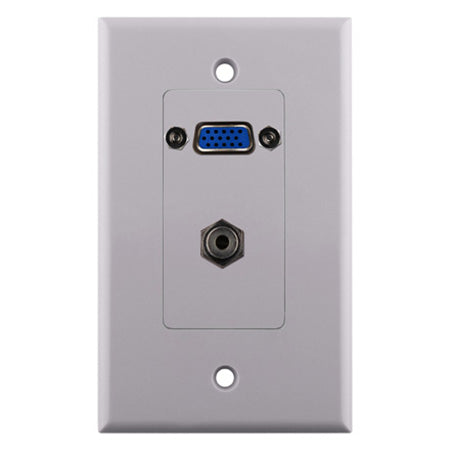 Construct Pro VGA with 3.5-mm Audio Wall Plate - White