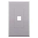 Construct Pro 1-Port Keystone Insert Decora Style Single Gang Wall Plate with Screwless Face - White