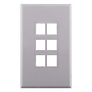 Construct Pro 6-Port Keystone Décora Style Wall Plate with Screwless Face - White