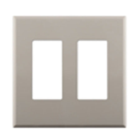 Construct Pro Dual Gang Decora Style Wall Plate with Screwless Face - Light Almond