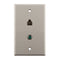 Construct Pro Single Gang 1 x 3-GHz F-81 and 1 x Phone Jack Wall Plate - Light Almond