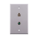 Construct Pro Single Gang 1 x 3-GHz F-81 and 1 x Phone Jack Wall Plate - White