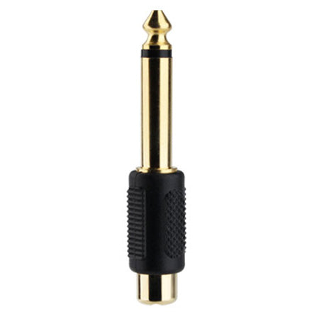 Construct Pro Single RCA Female to 6.3-mm (1/4-in) Male Gold-Plated Audio Adapter - Black