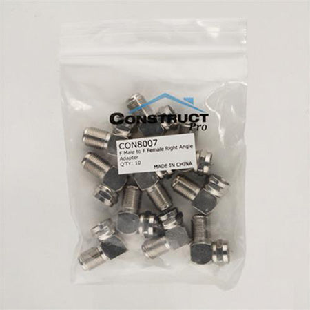 Construct Pro F Male to F Female Right Angle Adapter - 10-pack