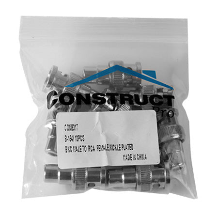 Construct Pro RCA Female to BNC Male Adapter - 10-pack