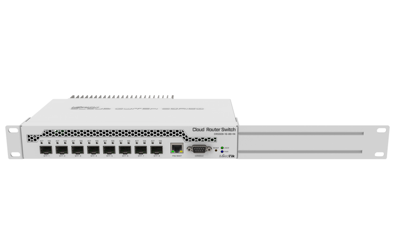 MikroTik 512-MB RAM 1-port Gigabit Ethernet, 8-port SFP+ Cloud Router Switch - White