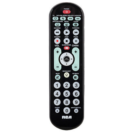 RCA 4 Device Universal Big Button Remote Control - Black