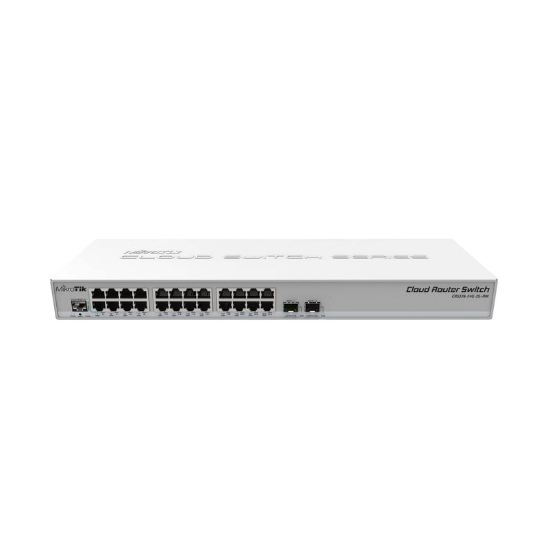 MikroTik 512-MB Ram 24-port Ethernet, 2-port SFP+ Cloud Router Switch - White