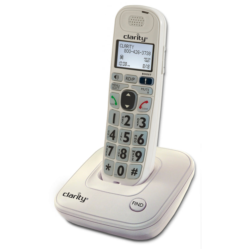 Clarity D704 DECT 6.0 40-dB Amplified/Low Vision Cordless Phone with CID Display - White