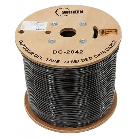 Shireen Shielded Outdoor Dry Gel Cat6 8-Conductor 4-Pair 23-gauge Solid Bare Copper - 304.8-meter (1000-ft) Spool - Black