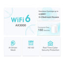 TP-Link Deco X50 AX3000 Whole Home Mesh WiFi 6 System Dual Band IoT Smart Hub Router - 2-pack - White