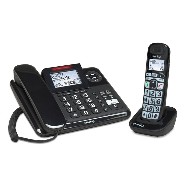 Clarity E814CC 40-dB Amplified Corded/Cordless Phone Combo with Digital Answering Machine - Black
