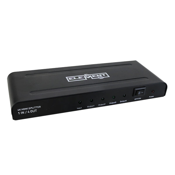 Element-Hz™ 1 In/4 Out 4K x 2K HDMI Splitter with 3D & UHD Support - Black