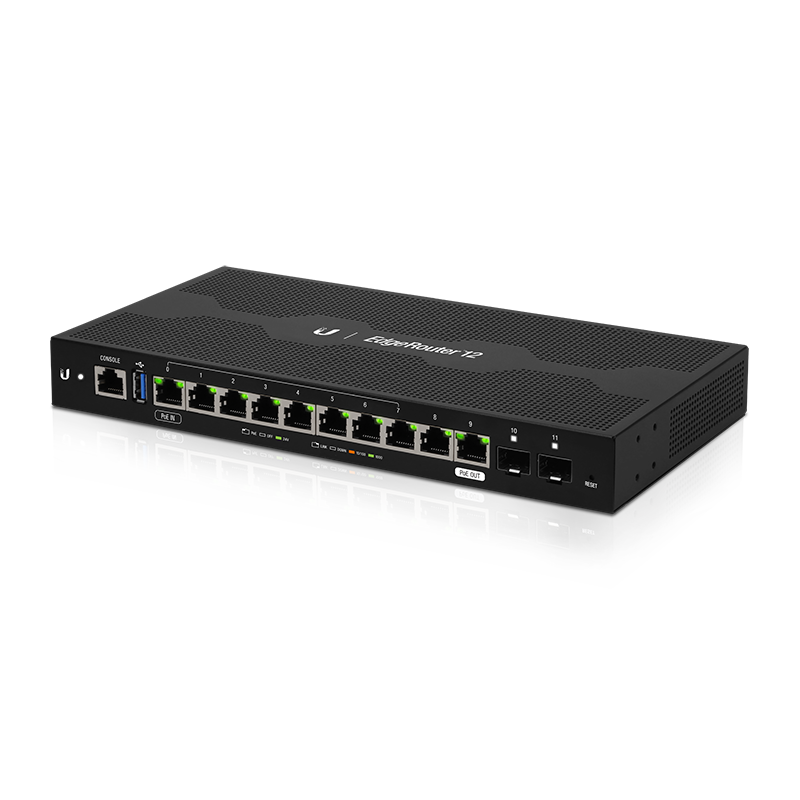 Ubiquiti EdgeMAX EdgeRouter 10-port Gigabit Ethernet with PoE Passthrough with 2-port SFP - Black
