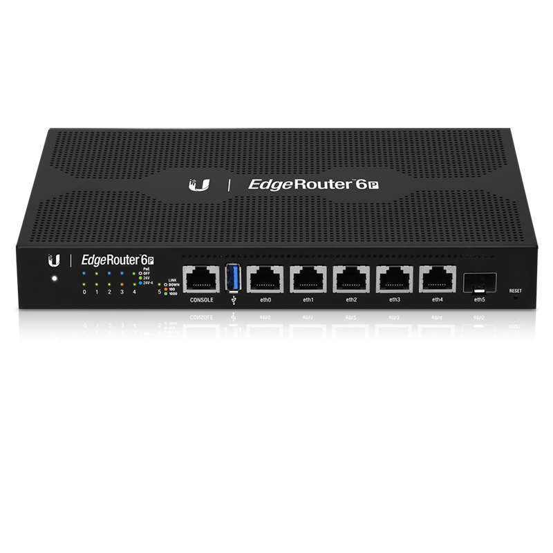 Ubiquiti EdgeMAX EdgeRouter 5-port Gigabit Ethernet with PoE with 1-port Gigabit SFP - Black