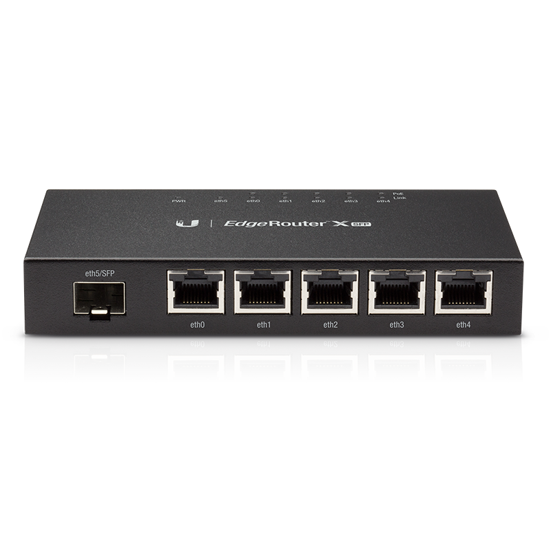 Ubiquiti EdgeMAX EdgeRouter X 5-port Gigabit Ethernet with Passive PoE with 1-port Gigabit SFP - Black