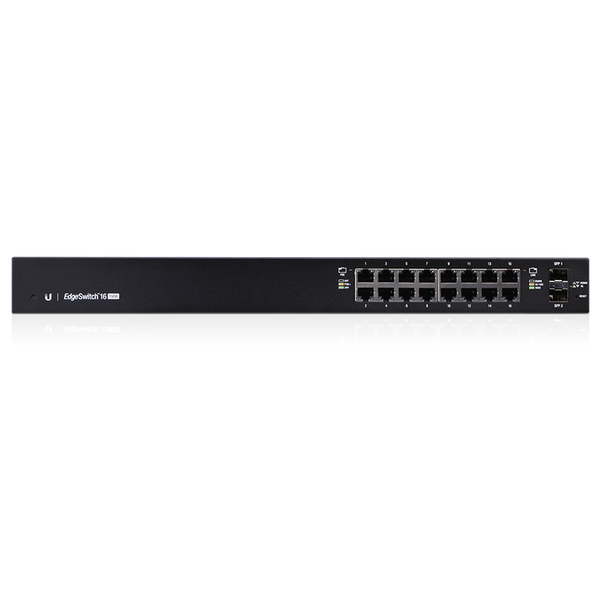 Ubiquiti EdgeMAX EdgeSwitch Managed PoE 16-port Gigabit Ethernet with 2-port SFP - 150-watt/24-volt - Black