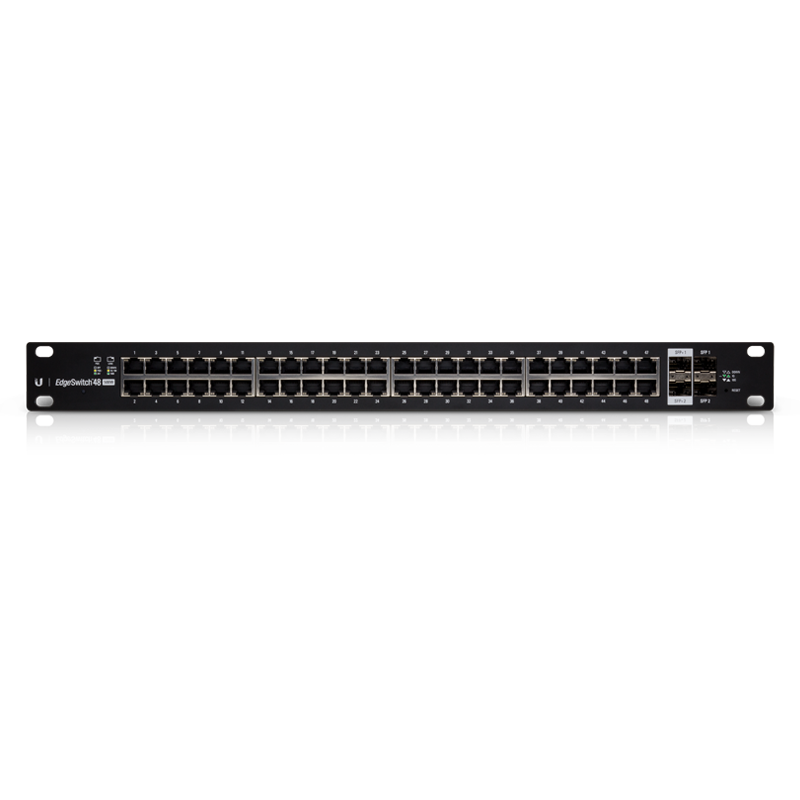 Ubiquiti EdgeMAX EdgeSwitch Managed PoE 48-port Gigabit Ethernet with 2-port SFP+ and 2-port SFP - 500-watt - Rackmountable - Black