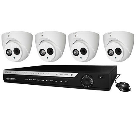 WatchNET 5MP 4-channel 1TB Penta-Brid DVR Security System with 4 x 5MP IR Turret Cameras - White