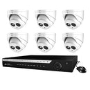 WatchNET 1080p 8-channel 2TB Penta-Brid DVR Security System with 6 x 2.1MP IR Turret Cameras - White