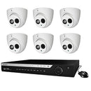 WatchNET 4K 8-channel 2TB Penta-Brid DVR Security System with 6 x 5MP IR Turret Cameras - White