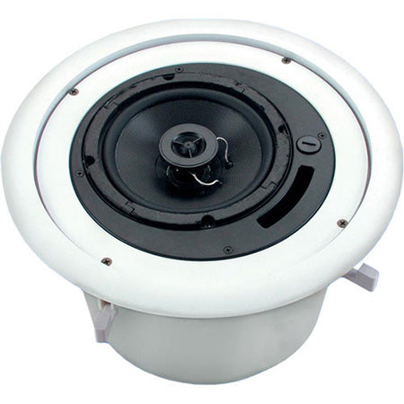 Atlas 15-cm (6-in) Coaxial In-Ceiling Loudspeaker with Transformer and Ported Enclosure - White