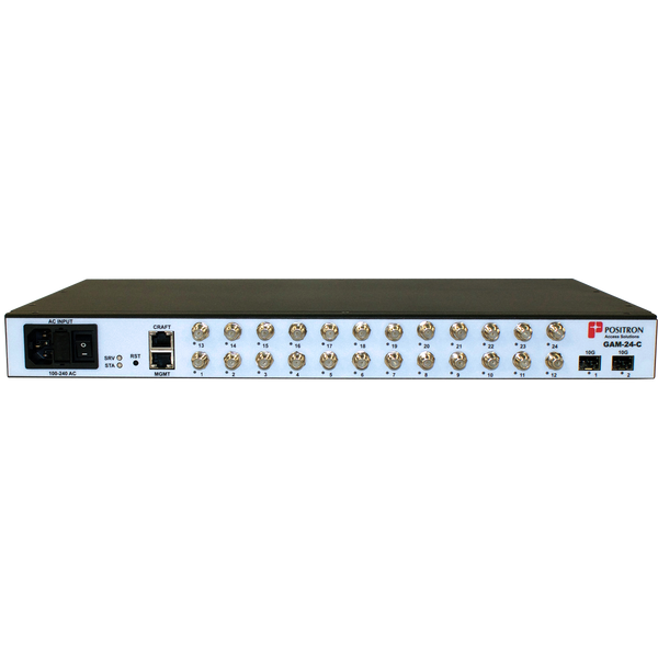 Positron Access 24-port G.hn Aggregation Multiplexer GAM-24C for use over Coaxial cable