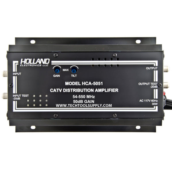 Holland Electronics 50-dB CATV Distribution Amplifier - Black