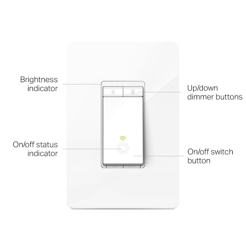 Kasa Smart Wi-Fi Light Switch with Dimmer by TP-Link - White