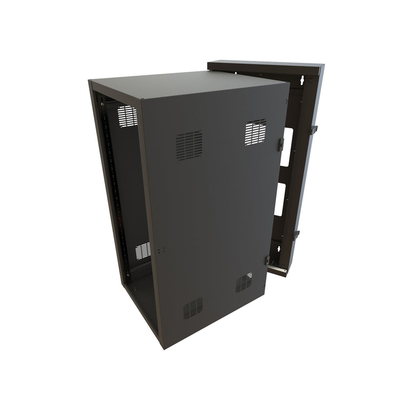 Hammond 27U 61-cm (24-in) Wide 88.9-cm (35-in) Deep Swing Out Sectional Wall Mount Rack Cabinet