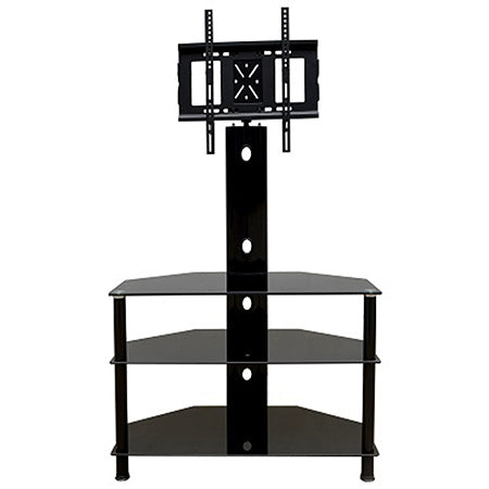 Prime Mounts 3-Tier TV Stand with Fixed TV Mount up to 65-in - Black