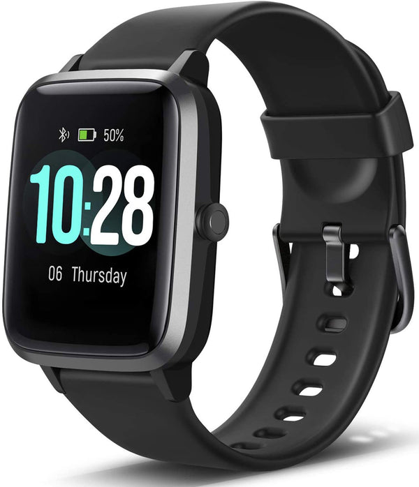 Letsfit ID205L Smart Watch & Fitness Tracker with Heart Rate Monitor - Black