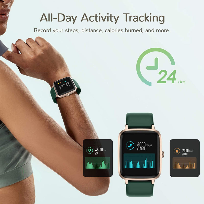 Letsfit ID205L Smart Watch & Fitness Tracker with Heart Rate Monitor - Emerald