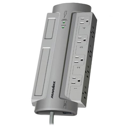 Panamax Max 8 Outlet Surge Protector with 8-ft Cord - Grey