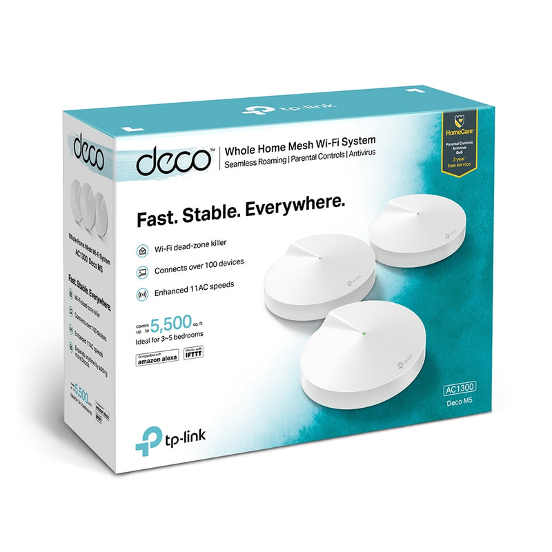 TP-Link Deco M5 Whole Home Mesh Wi-Fi System - White - 3-pack