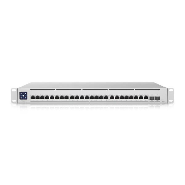 Ubiquiti 24-Port Enterprise Layer 3 Switch with 24x 10GbE RJ45 Ports and 2x 25G SFP28 Ports - Rackmountable - Grey