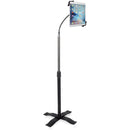 CTA Digital Height Adjustable Gooseneck Floor Stand for Tablets, including iPad 10.2-inch (7th & 8th Generation) - Silver