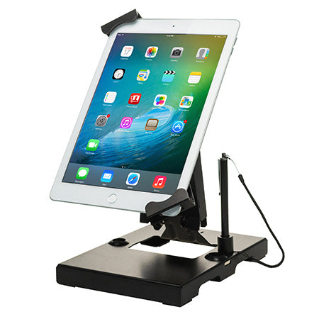 CTA Digital Flat-Folding Tabletop Security Stand for 7-in to 14-in Tablets - Black