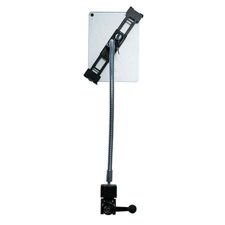 CTA Digital Heavy-Duty Security Gooseneck Clamp Stand for 7-in to 13-in Tablets - Black